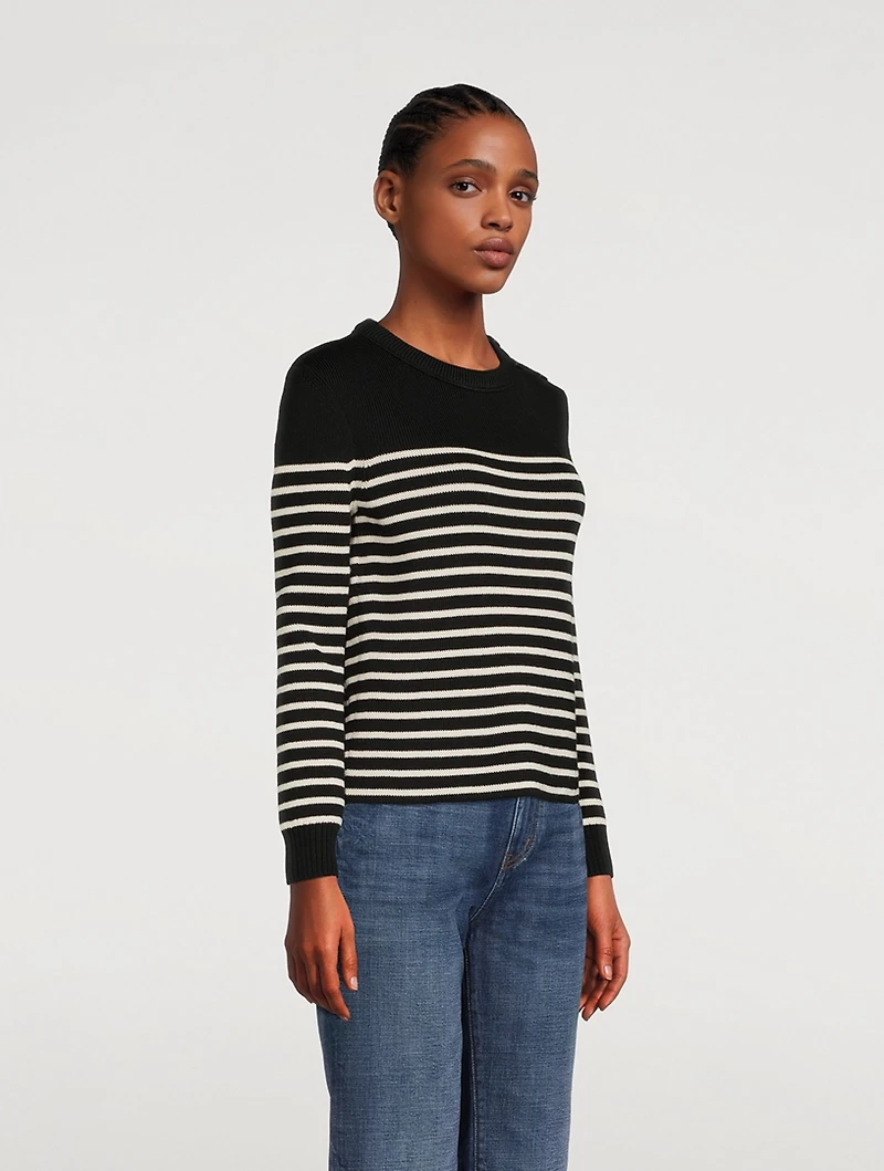 Cotton And Wool Sweater Striped Print