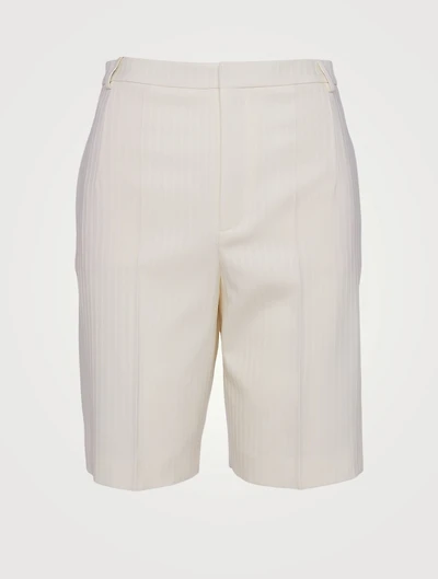 Wool Bermuda Shorts Chainette Striped Print