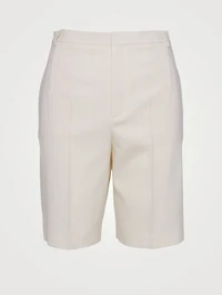 Wool Bermuda Shorts Chainette Striped Print