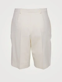 Wool Bermuda Shorts Chainette Striped Print