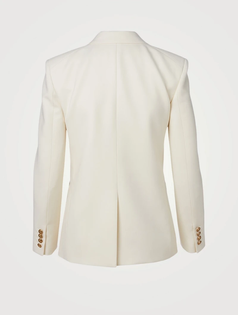 Wool Double-Breasted Tailored Blazer