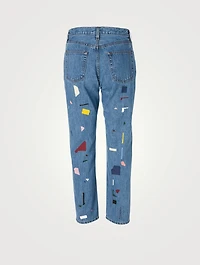 Tate Fragmented Pieces Crop Jeans