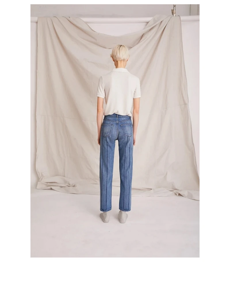 Tate Open Navy Crop Jeans