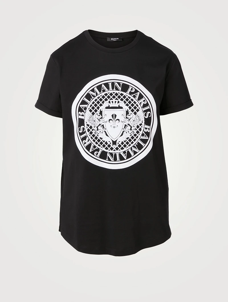 Cotton T-Shirt With Flocked Velvet Medallion