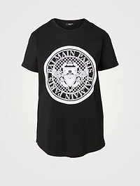 Cotton T-Shirt With Flocked Velvet Medallion