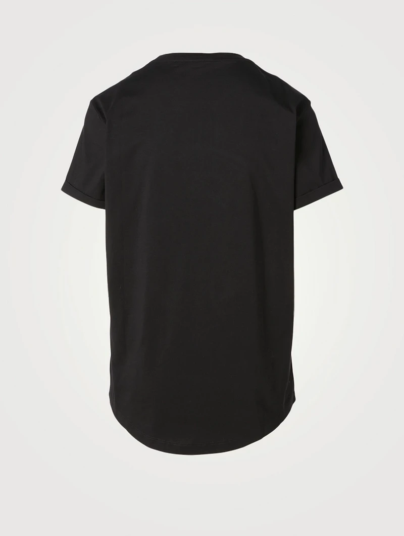 Cotton T-Shirt With Flocked Velvet Medallion