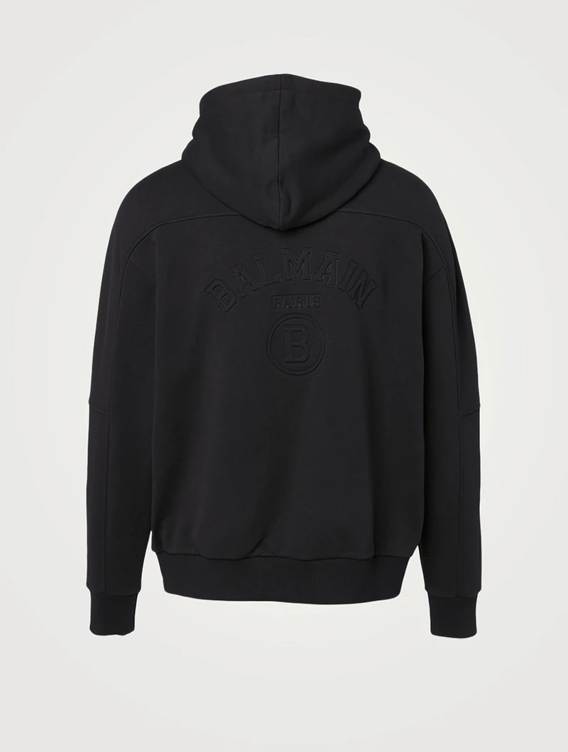 Embossed Zip Hoodie