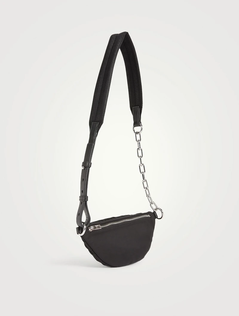 Attica Soft Ruched Nylon Crossbody Belt Bag With Logo