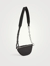 Attica Soft Ruched Nylon Crossbody Belt Bag With Logo