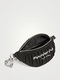 Attica Soft Ruched Nylon Crossbody Belt Bag With Logo