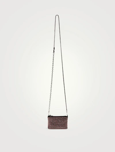 Nano Heiress Rhinestone Mesh Pouch Bag