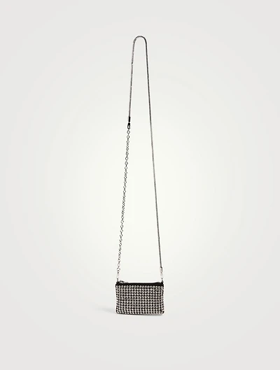 Nano Heiress Rhinestone Mesh Pouch Bag