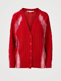 Wool Cardigan With Lace