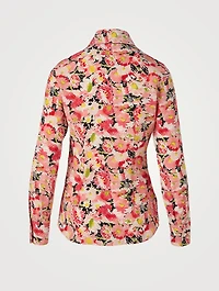 Willow Silk Shirt Watercolour Floral Print