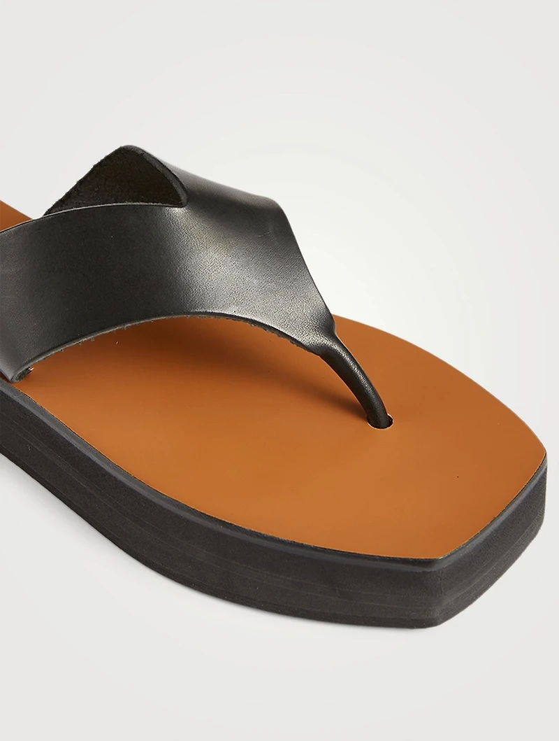 Melitto Leather Platform Thong Sandals