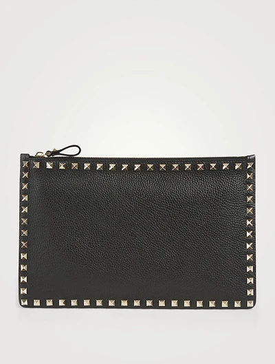Large Rockstud Leather Pouch