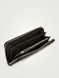 Rockstud Leather Long Zip Wallet