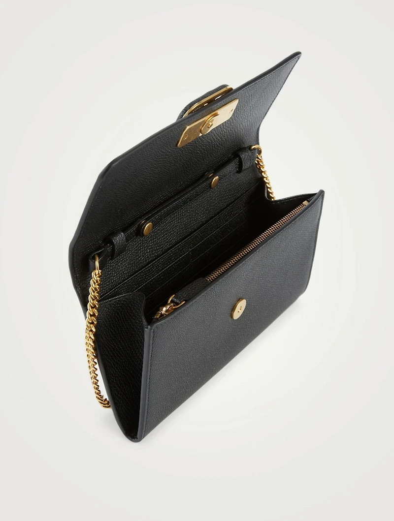 VLOGO Leather Crossbody Chain Wallet Bag