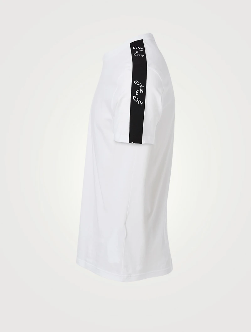 Cotton T-Shirt With Refracted Tape