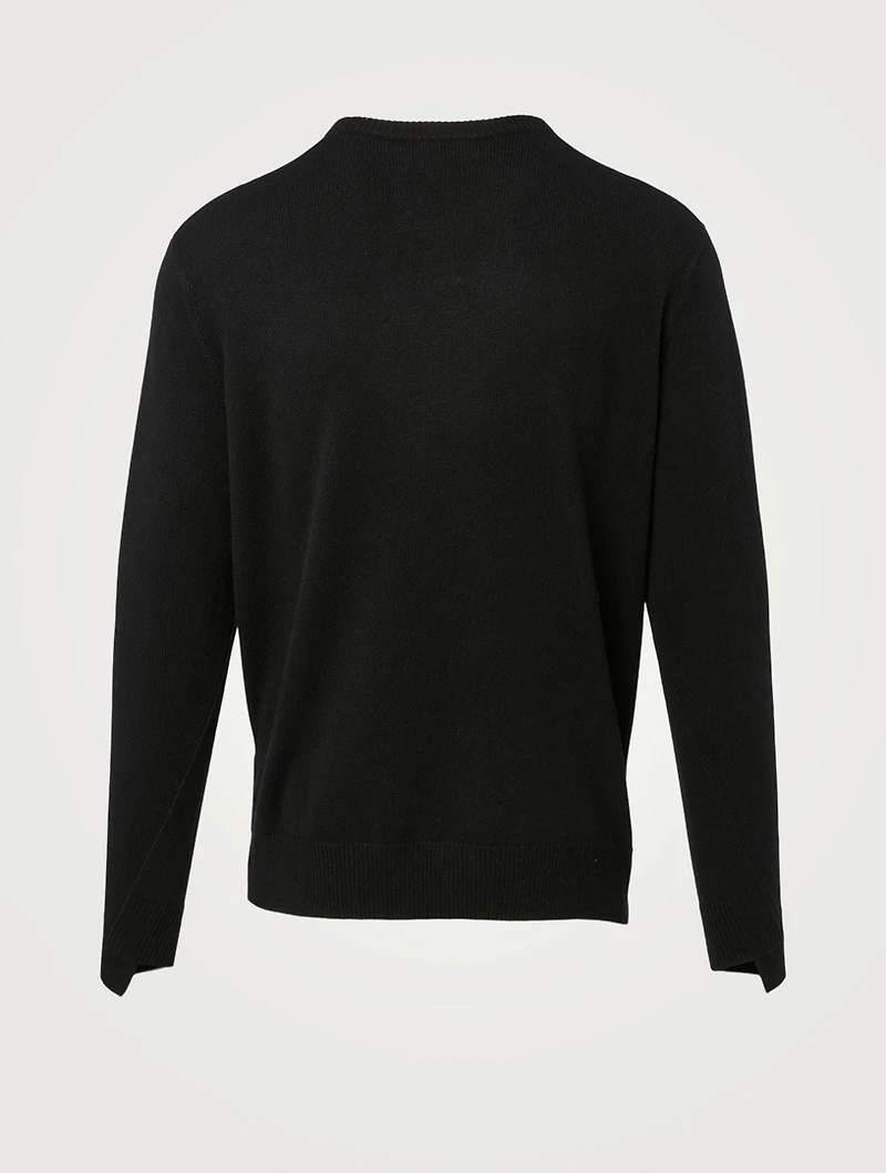 Cashmere Sweater With Refracted Embroidery