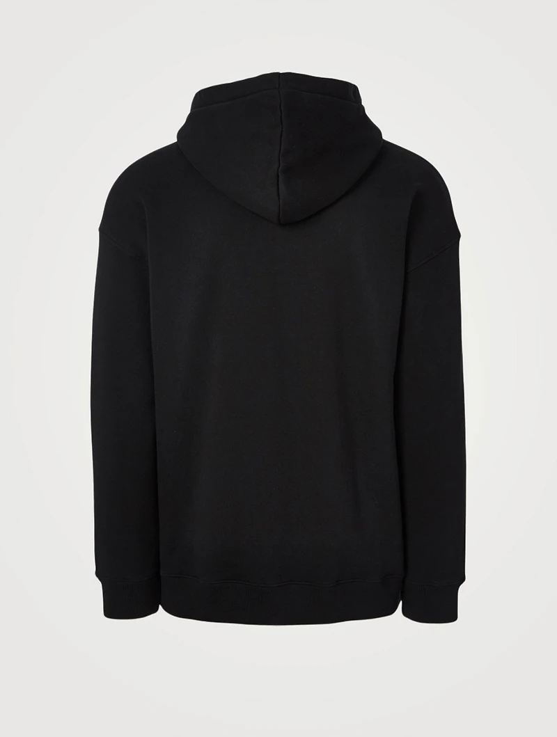 Cotton Hoodie With Refracted Embroidery