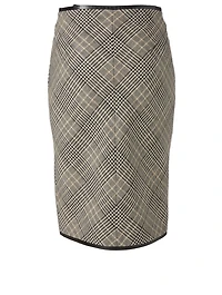 Wool Pencil Skirt Prince De Galles Print