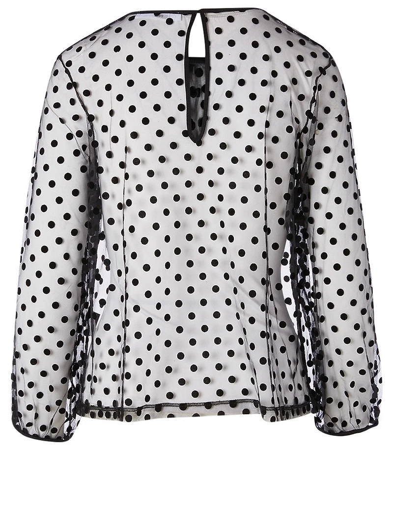 Madie Sheer Blouse Dot Print