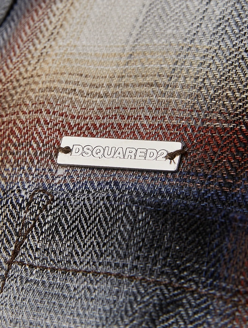 Dan Linen Shirt Plaid Print