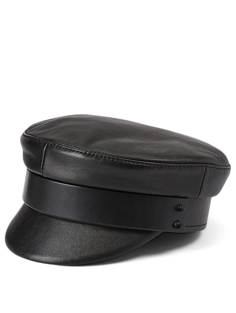 Leather Baker Boy Cap