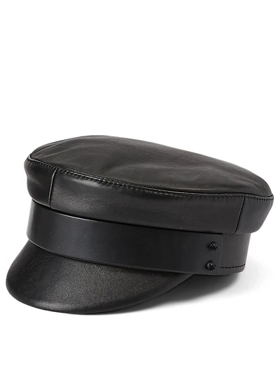Leather Baker Boy Cap