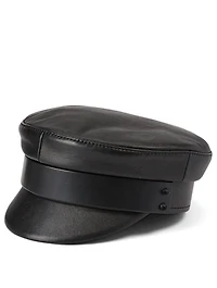 Leather Baker Boy Cap