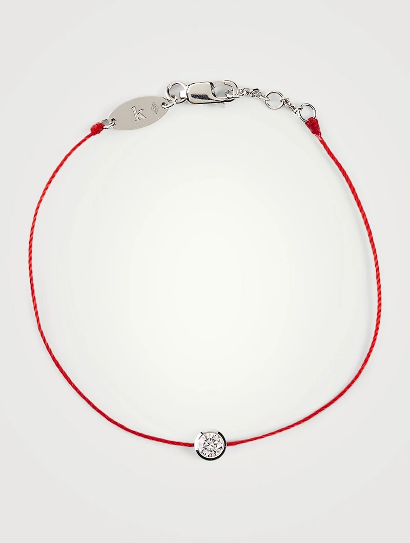 So Pure 18K Gold String Bracelet With Diamond