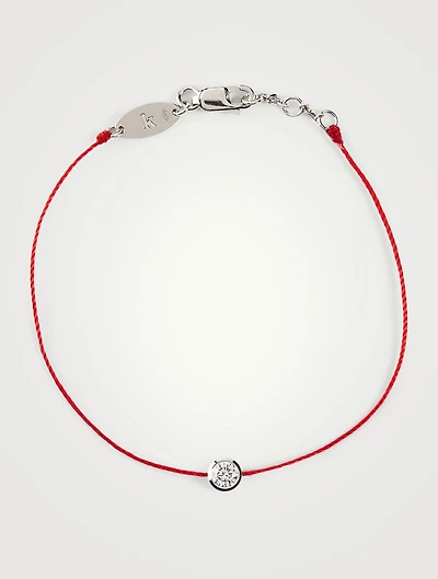 So Pure 18K Gold String Bracelet With Diamond