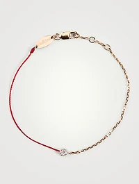 Illusion 18K Rose Gold String-Chain Bracelet With Diamonds