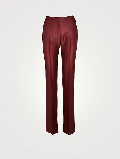Dip Dye Wool-Silk Long Cigarette Trouser
