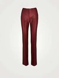 Dip Dye Wool-Silk Long Cigarette Trouser