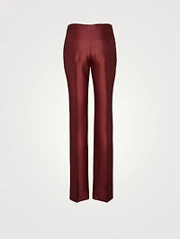 Dip Dye Wool-Silk Long Cigarette Trouser