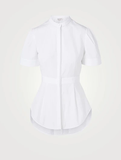 Cotton Shirt With Kickback Hem