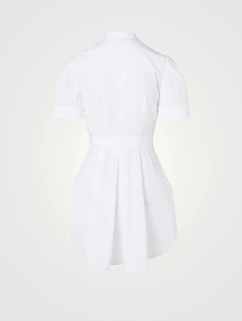 Cotton Shirt With Kickback Hem