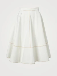 Denim A-Line Midi Skirt