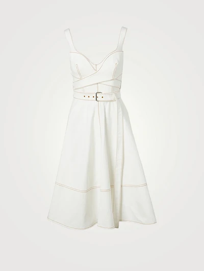 Denim Sweetheart Belted Mini Dress