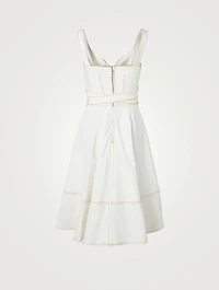 Denim Sweetheart Belted Mini Dress