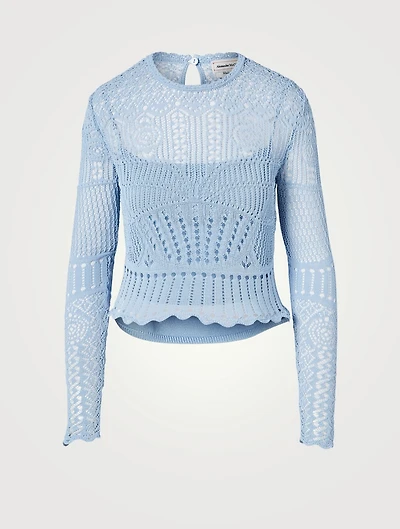 Patchwork Lace Knit Top