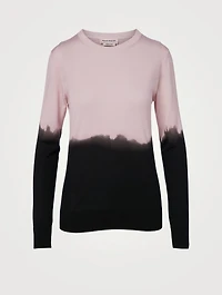 Dip Dye Silk Crewneck Sweater