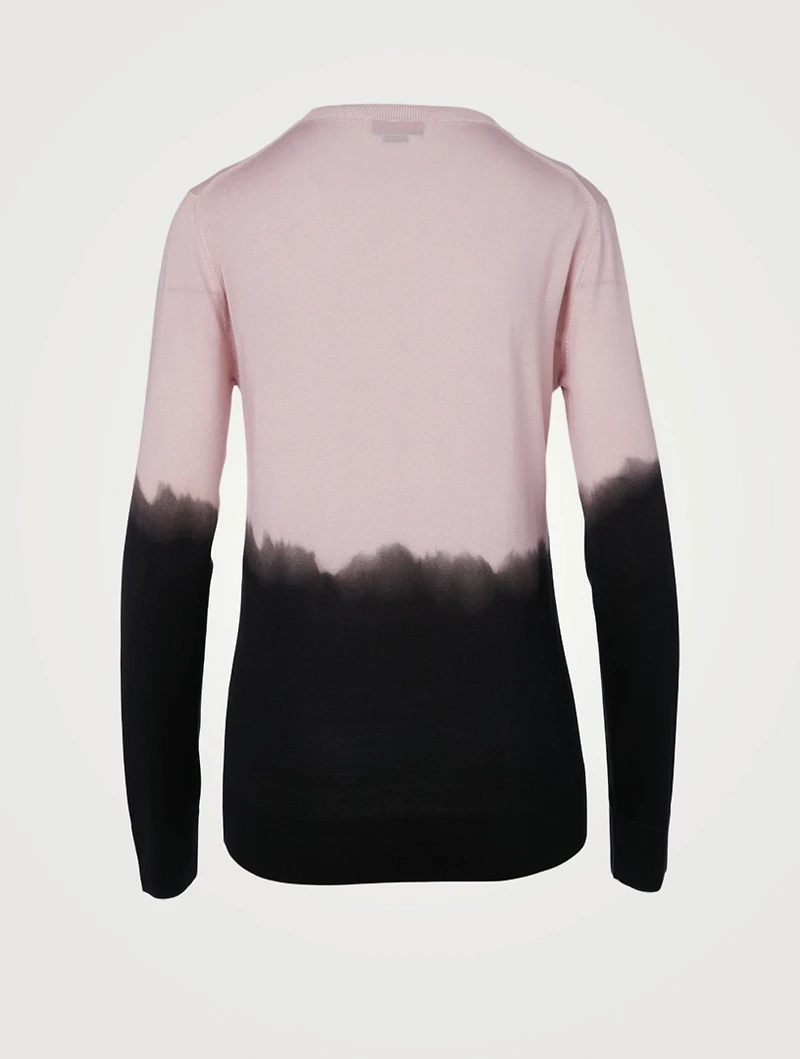 Dip Dye Silk Crewneck Sweater
