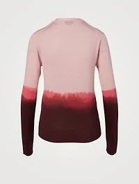 Dip Dye Silk V-Neck Cardigan