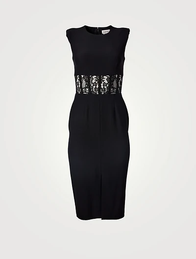 Sleeveless Midi Dress With Lace Corset