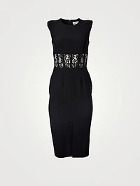 Sleeveless Midi Dress With Lace Corset