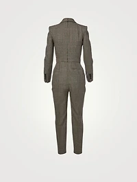Wool Stretch Jumpsuit Prince of Wales Print