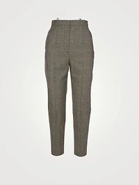 Wool Stretch Slim Pants Prince of Wales Print